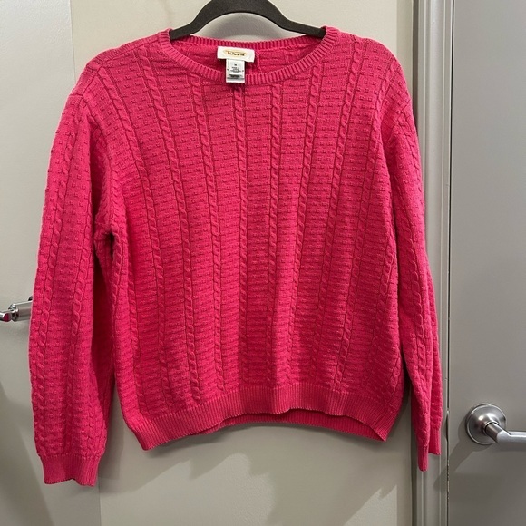 Talbots Cable Knit Sweater Medium Pink - Picture 1 of 6